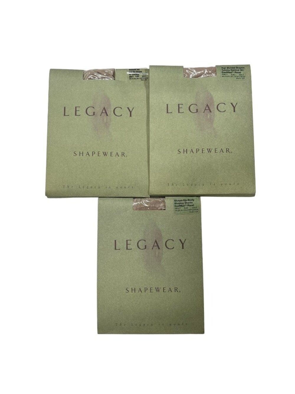 Legacy Shapewear Size E Vintage Lot of 3 Coolmax Tummy Control Shaping Shorts